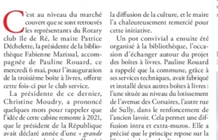 Nouvelle boîte à livres inaugurée à Saint-Martin-de-Ré